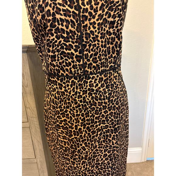 J Crew | Leopard Print Sleeveless Sheath Dress  | 6 - Picture 5 of 15